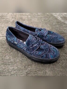 NEW Womens Vans Style 53 Velvet Paisley Floral Slip-on Sneaker Shoes Size 6.5